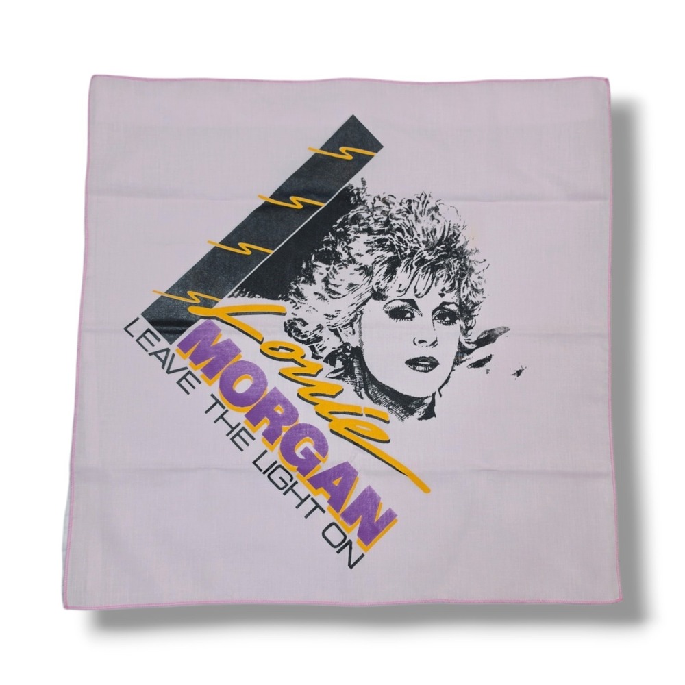 Rare Vintage Lorrie Morgan Pink Bandana Handkerchief 22x22 Cotton Collectible